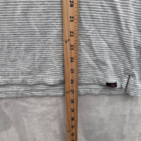 Faherty Movement Polo Shirt Mens L Gray Striped Pima Cotton Soft Stretch Preppy - Picture 5 of 8